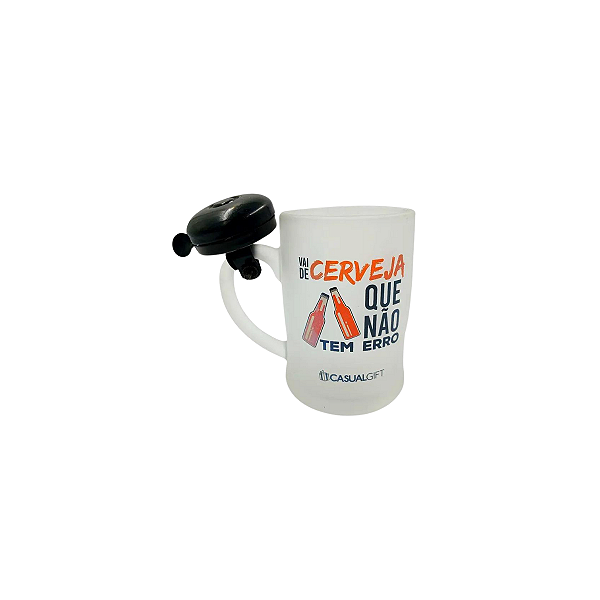Caneca Campainha Cerveja Não Tem Erro 400ml em Vidro Casual Gift