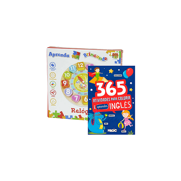 Aprenda Brincando Relógio + Livro 365 Atividades Inglês