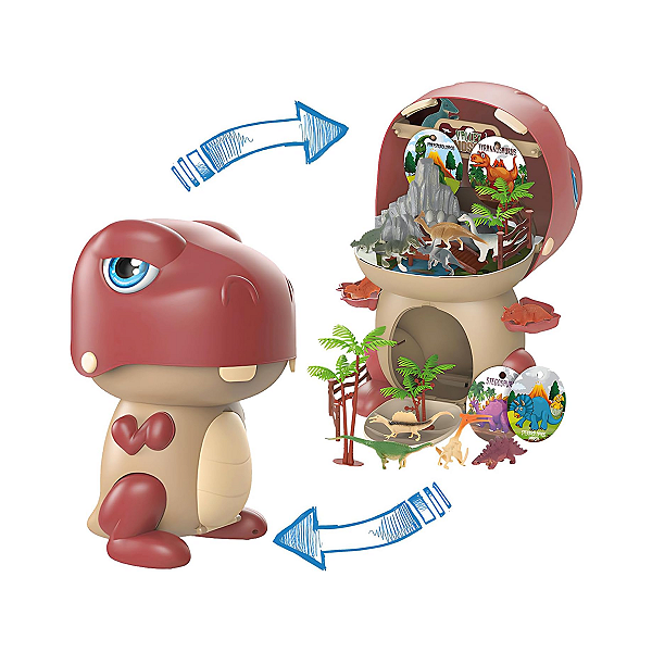 Planeta Dino Brinquedo com 33 Peças Mini Dinossauros