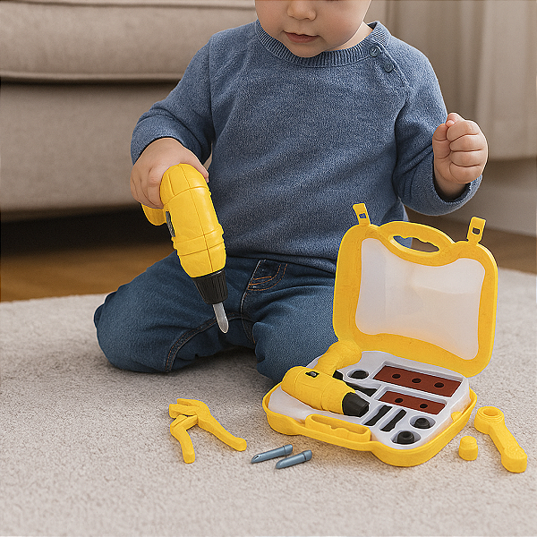 Maleta de Ferramenta DIY Tool Primeiras Ferramentas de Brinquedo