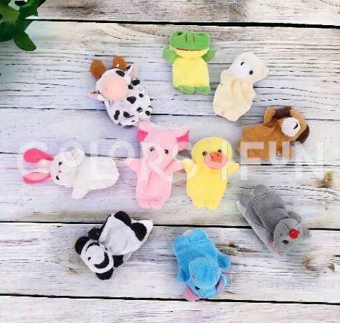Fantoche Dedo de Pelúcia Dedoche Animais Brinquedo Montessori (kit com 10)