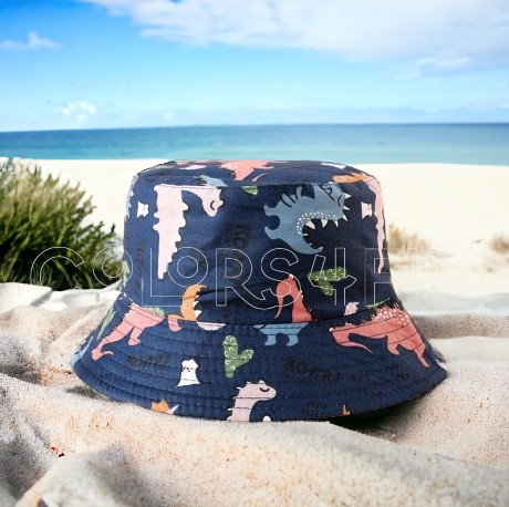 Chapeu Bebê Pescador Infantil Bucket Proteção UV Unisex 2 a 6 anos Cores Variadas