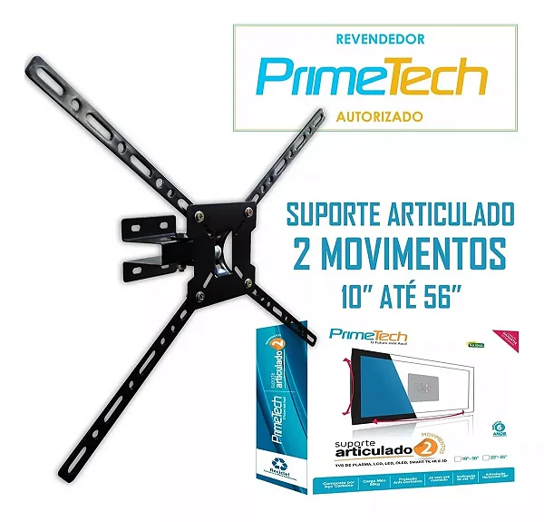 Suporte para TV de 10" à 56" polegadas Articulado 2 Movimentos - Prime Tech