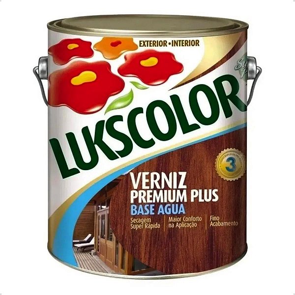 Verniz Madeira Base Água Brilhante Galão 3,6 Litros Incolor - Lukscolor