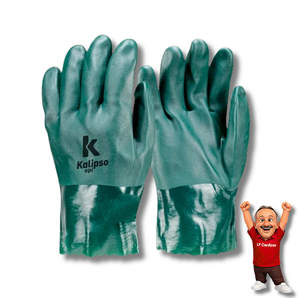 LUVA PVC FORRADA KALIPSO 27CM VERDE