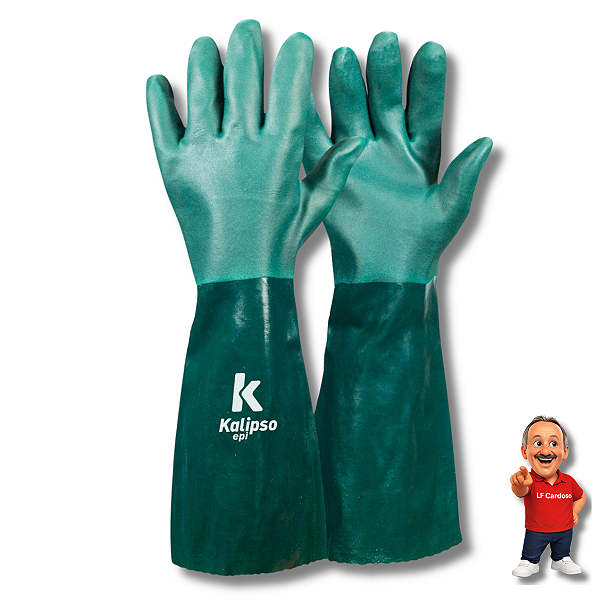 LUVA PVC FORRADA KALIPSO 45CM VERDE