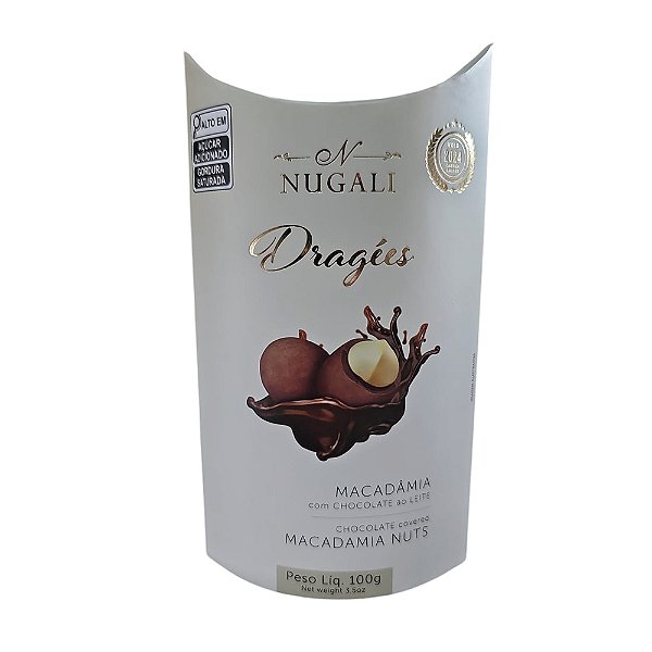 Dragée Macadâmia com Chocolate ao leite - Nugali