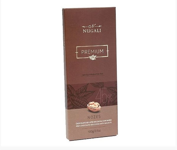 Tablete Chocolate ao Leite com Nozes - Nugali