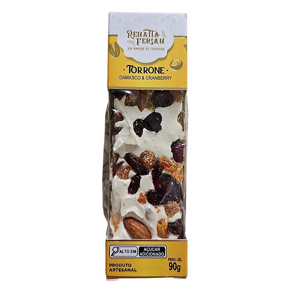 Torrone Premium Damasco e Cranberry 90g - Renatta Ferian