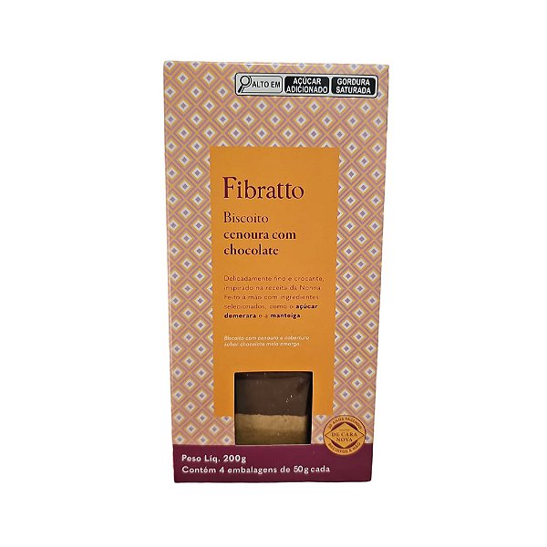 Biscoito Cenoura com Chocolate 200g - Fibratto