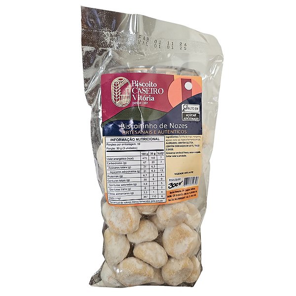 Biscoitinho de Nozes 300g - Caseiro Vitória
