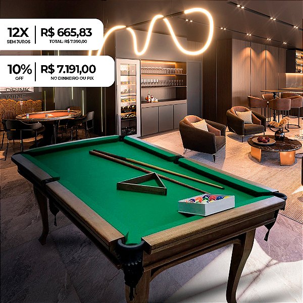 Mesa de Sinuca Residencial Premium