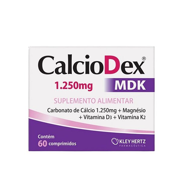 CalcioDex MDK 1.250mg Com 60 Comprimidos - Kley Hertz