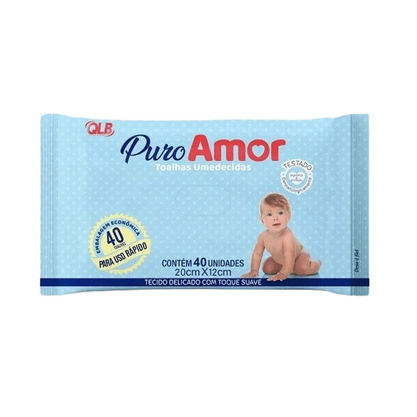 Toalha Umedecida Puro Amor Com 40un - Qualybless