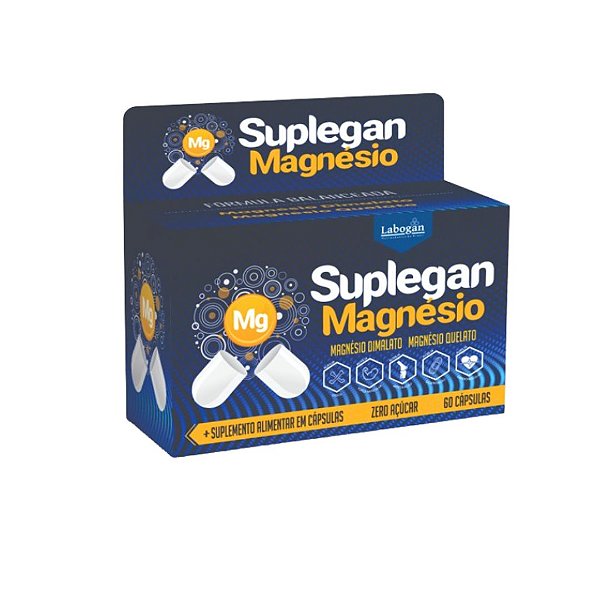 Suplemento Alimentar Suplegan Magnésios 60cps - Labogan