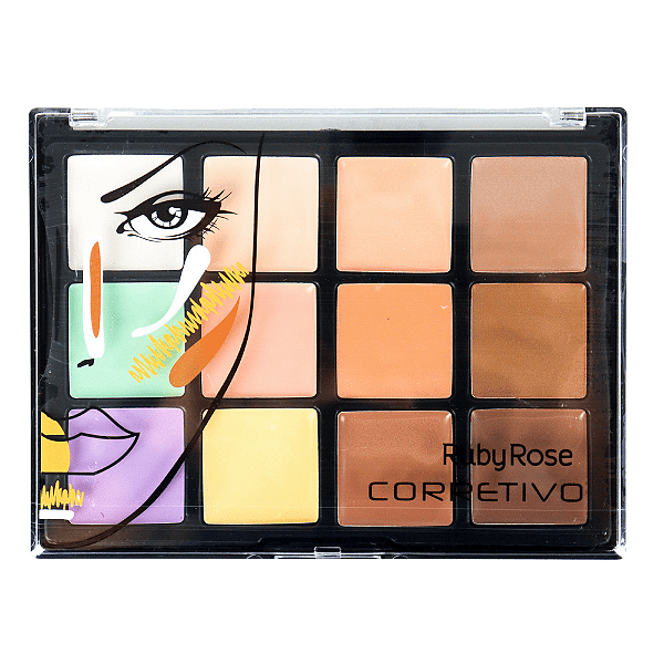 Paleta de Corretivos 12 Cores Ruby Rose