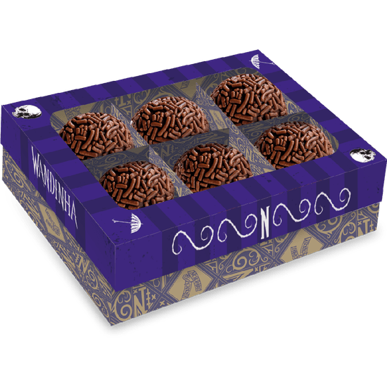 Caixa 6 Bombons Wandinha