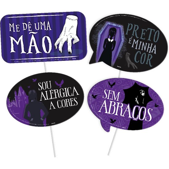 Placas Divertidas Wandinha - 4 Un