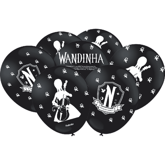 Balão Especial Preto Wandinha - 25 Un