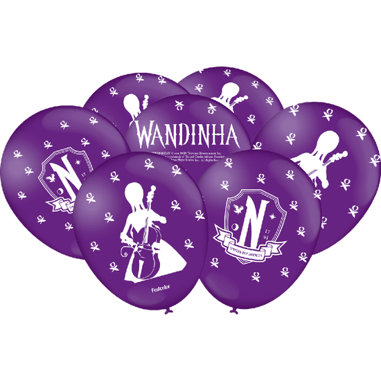 Balão Especial Lilas Wandinha - 25 Un