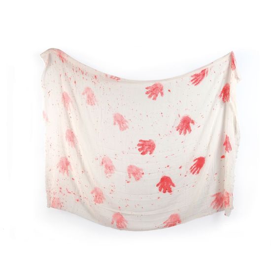 Tecido Decorativo de Halloween 100x140cm Mãos Com Sangue - 1 Un