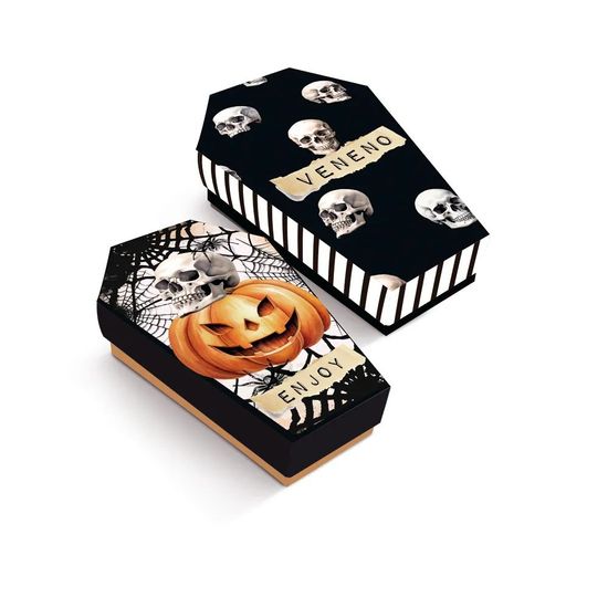 Caixa Surpresa Caixão Welcome Halloween - 10 Un