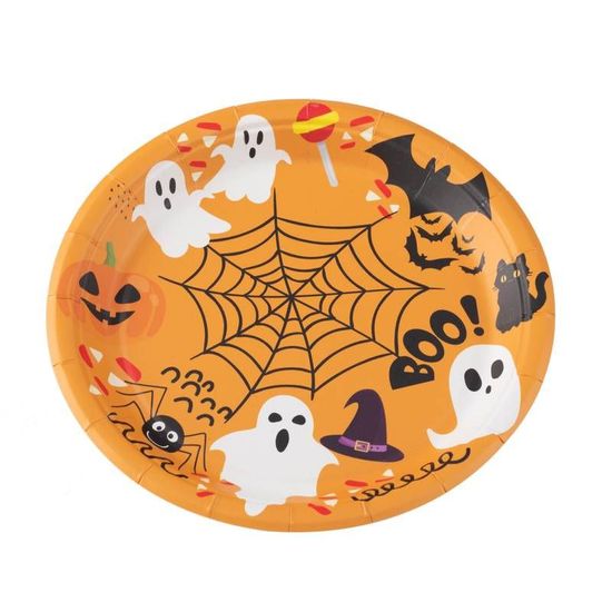 Prato Papel Halloween Boo 18cm - 10 Un