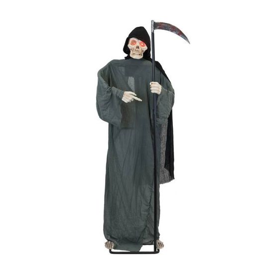 Boneco Morte de Foice Com Som, Luz e Movimento Halloween 1,85 Metros - 1 Un
