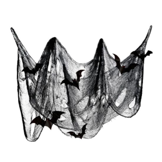 Kit Halloween Teia Preta com 9 Morcegos 3,00 Metros - 1 Un