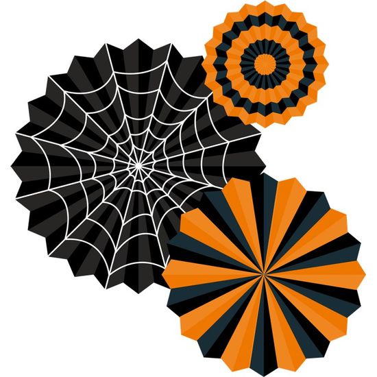 Kit Decorativo Halloween Leque de Papel - 3 Un