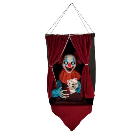 Enfeite Palhaço Halloween Com Som, Luz e Movimento 70cm - 1 Un