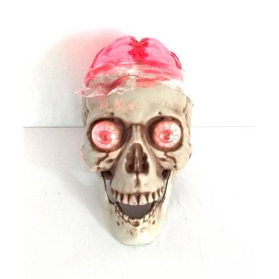 Crânio Caveira Halloween Brilha Com Luz Vermelha - 1 Un