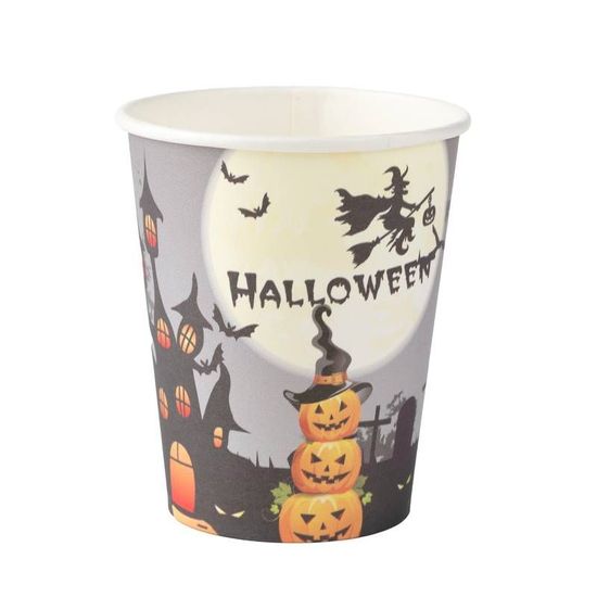 Copo Papel Halloween Noite 270ml - 10 Un