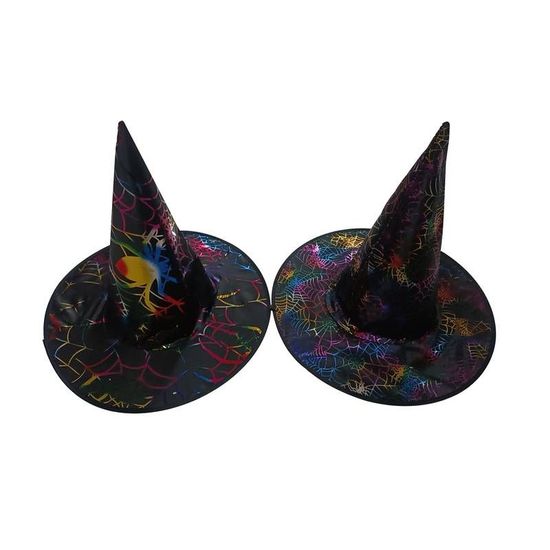 Chapéu de Bruxa com Teias Estampado Halloween Sortido - 1 Un