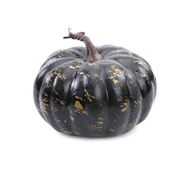 Abóbora Respingo Preto para Decoração de Halloween - 1 Un
