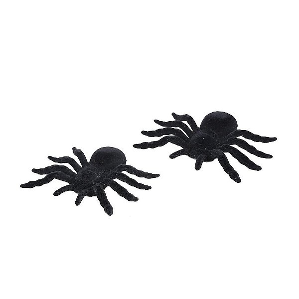 Aranha Camurça Venenosa Decorativa Halloween 8cm - 2 Un