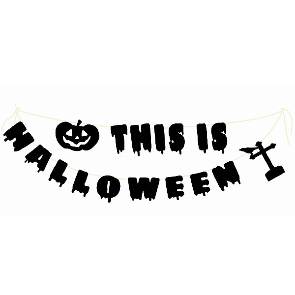 Bandeirola Artesanal Cartonada Escrita This is Halloween 1,8 Metros - 1 Un
