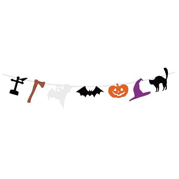 Bandeirola Artesanal Cartonada Halloween 1,8 Metros -  1 Un