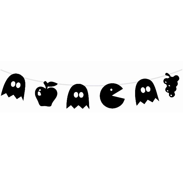 Bandeirola Artesanal Cartonada Pacman Halloween 2,8 Metros -  1 Un