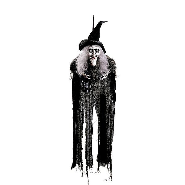 Bruxa Aurélia Halloween Com Som, Luz e Movimento 1,34 Metros - 1 Un