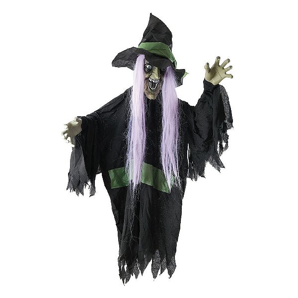 Bruxa Zidônia Halloween Com Som, Luz e Movimento 1,00 Metro - 1 Un