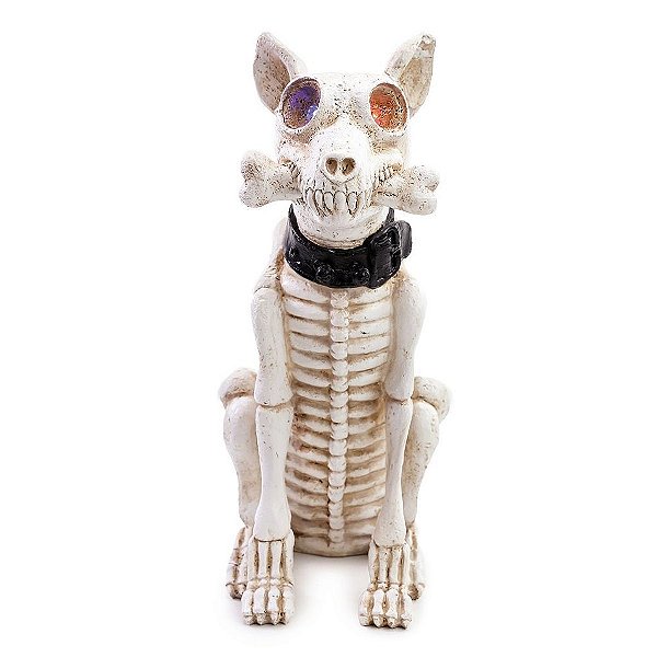 Cachorro Esqueleto Decorativo em Resina 38cm - 1 Un