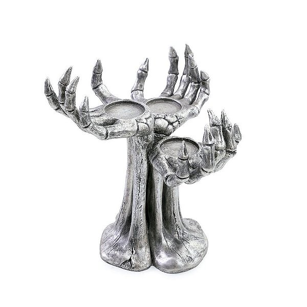 Castiçal Mãos Sombrias para Decoração de Halloween - 1 Un