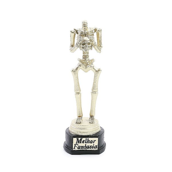 Caveira Sem Cabeça Dourada para Decoração de Halloween - 1Un