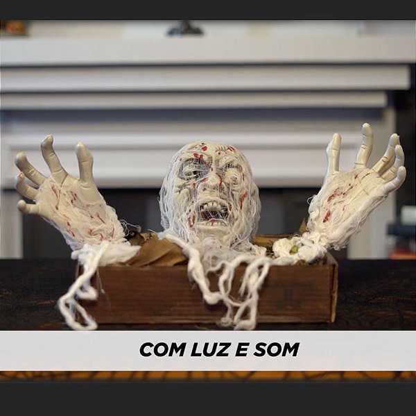 Espeto para Jardim Zumbi com Som e Luz Halloween - 1 Un