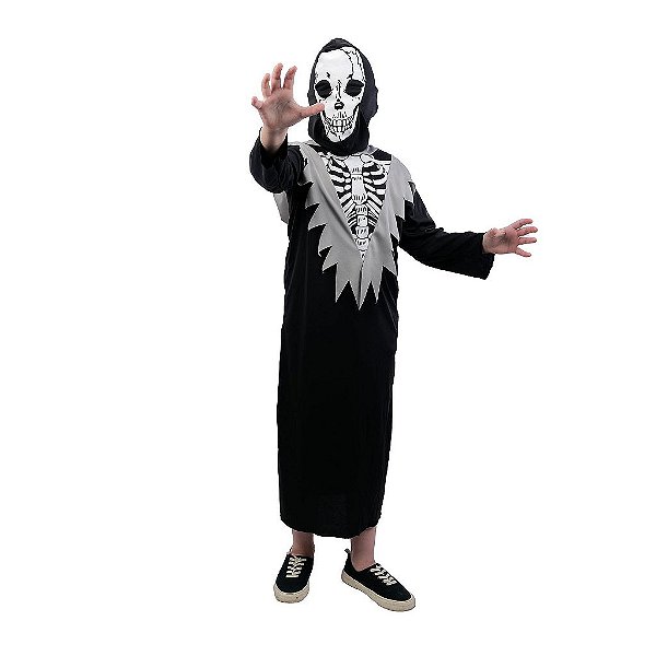 Fantasia Halloween Infantil - Esqueleto Egon 4 a 6 Anos - 1 Un