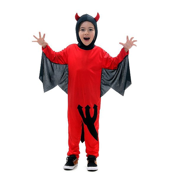 Fantasia Halloween Infantil - Diabinho 8 a 10 Anos - 1 Un