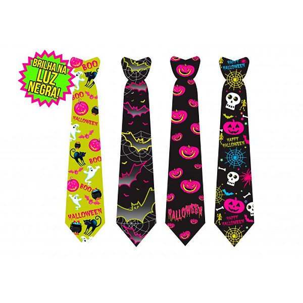Gravata Halloween Neon - 12 Un