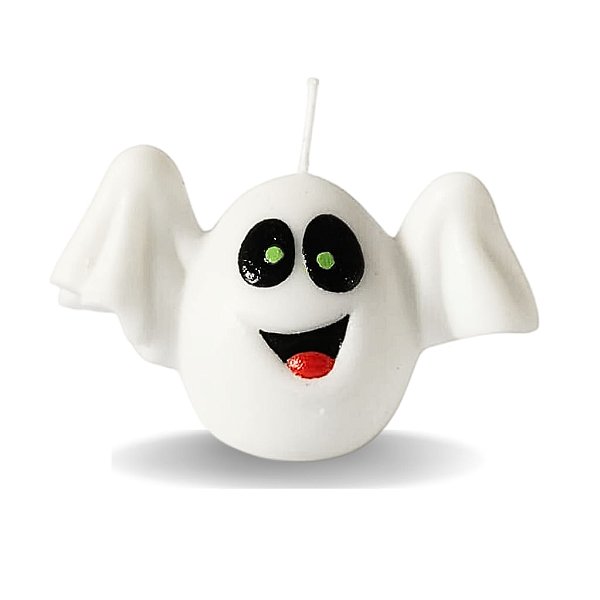 Vela Artesanal Fantasminha Divertido - Decoração de Halloween