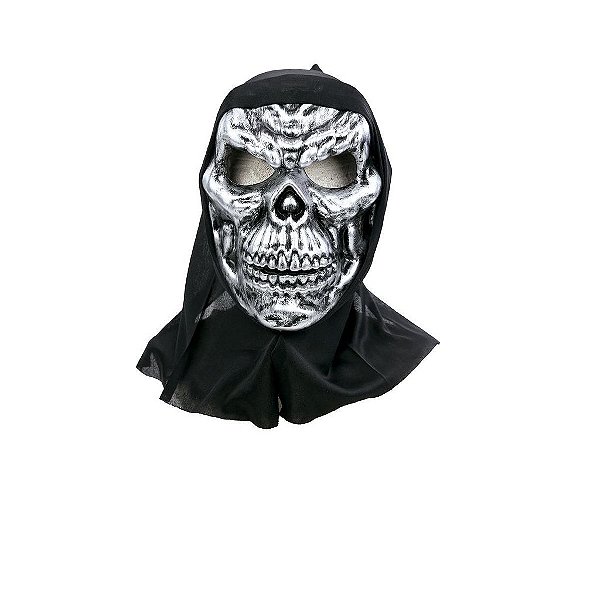 Máscara Caveira de Prata Halloween - 1 Un
